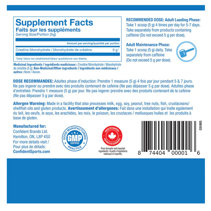 Confident Sports Micronized Creatine Monohydrate 1100g