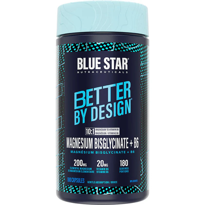 Blue Star Magnesium BisGlycinate & B6 180 caps + FREE 90 Caps