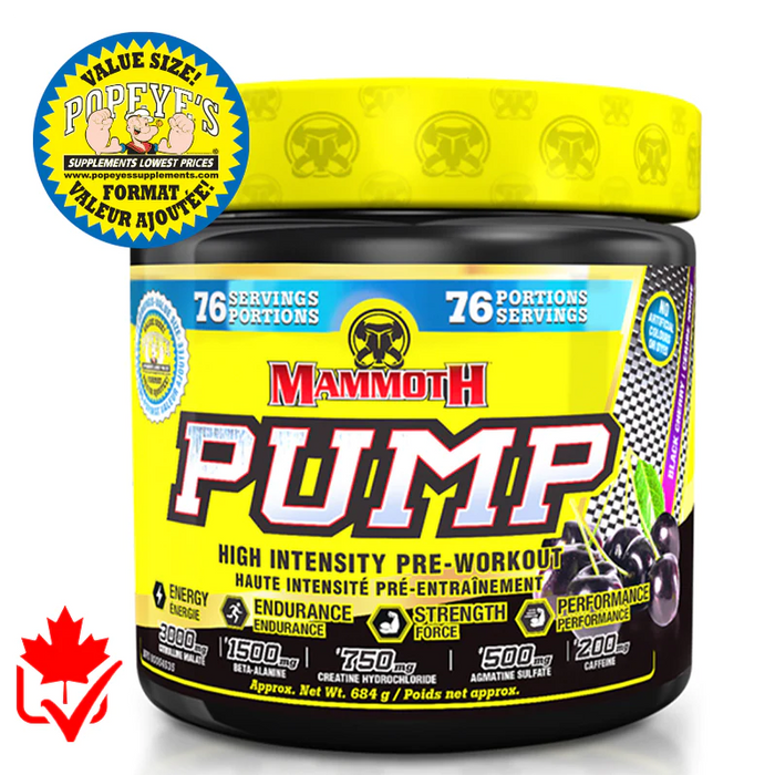 Mammoth Pump Value Size 76 Servings