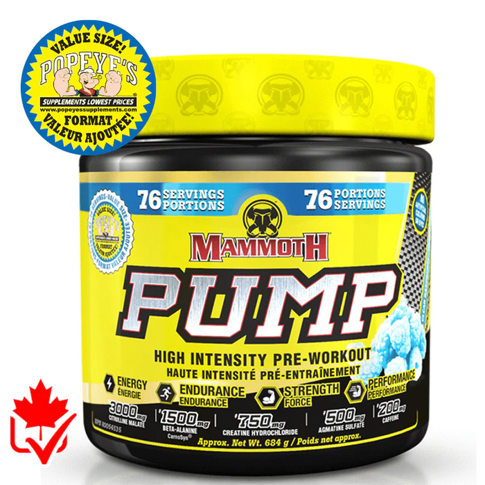 Mammoth Pump Value Size 76 Servings